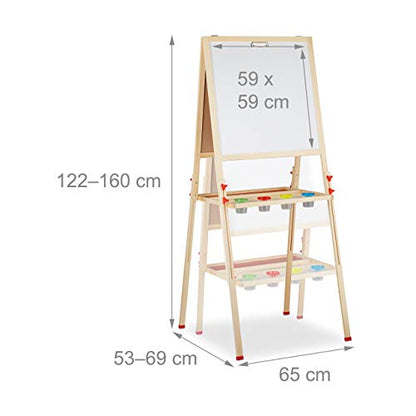 Relaxdays - Adjustable Height Magnetic Chalkboard Table for Kids, White