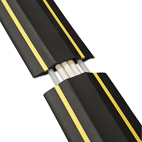 D-Line - Medium-Duty Floor Cable Cover 3.25" x 0.5" x 6' Black/Yellow Stripe