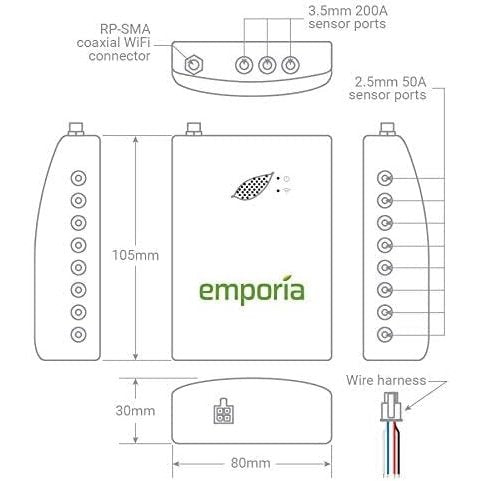 Emporia Renewable Energy Corp. - Smart Home Energy Monitor With 8 Circuit Sensors