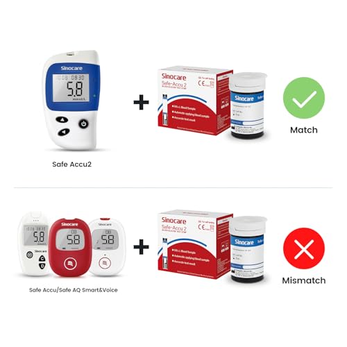 Sinocare - Diabetes Testing Kit Blood Sugar Monitor With Test Strips & Large Screen