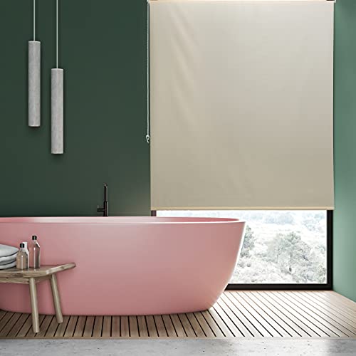 Relaxdays - 60x240 Cm Hydrofuge Douche Rideau, Pare-Bain, Salle De Bain, Beige