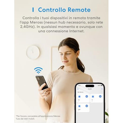 Meross - Smart WiFi Plug with Energy Monitoring, Compatible with Apple HomeKit & Alexa