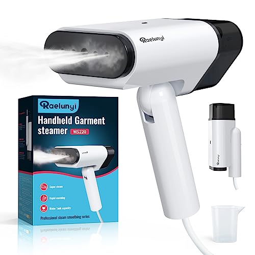 A portable and foldable handheld clothes steamer designed for removing wrinkles from garments, suitable for home, travel, and office use.