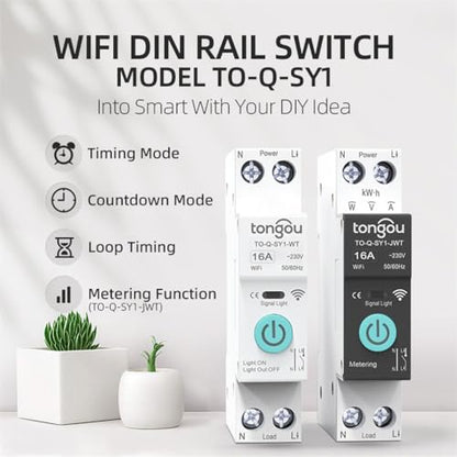 TUYA - WiFi Smart Switch Circuit Breaker 1P 63A with Voice Control and Timer