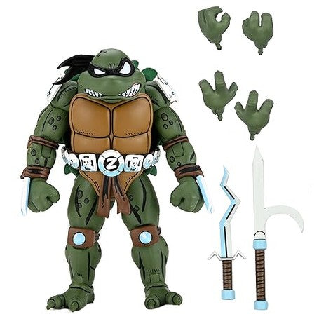 Relive your favorite comic moments with NECA's TMNT Archie Comics Slash Figure! Detailed replica, includes interchangeable hands & weapons, art by Ken Mitchroney.