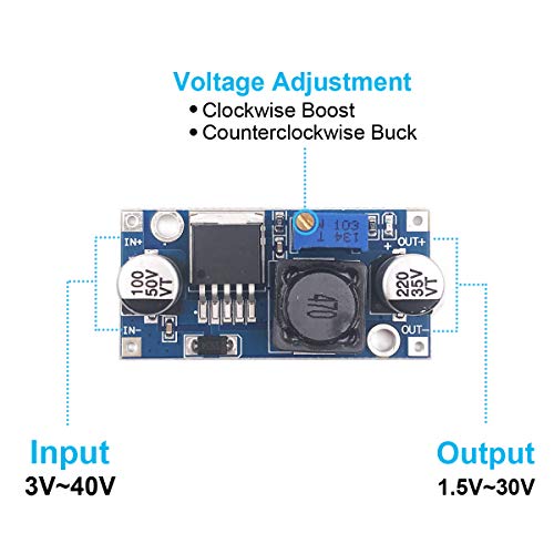 Pack of 10 BULVACK LM2596 DC-DC Buck Converter, Step Down Power Module, DIP Output 1.25V-30V 3A, Color 10, Weight 4.6 oz