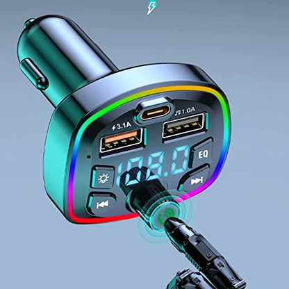 Q7 - Dual USB PD Bluetooth Car Charger With FM Transmitter And Hands-Free Call