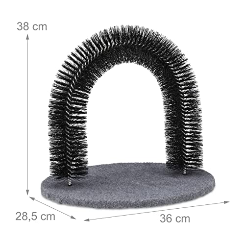 Relaxdays - Cat Scratching Arch With Catnip And Brush, Black