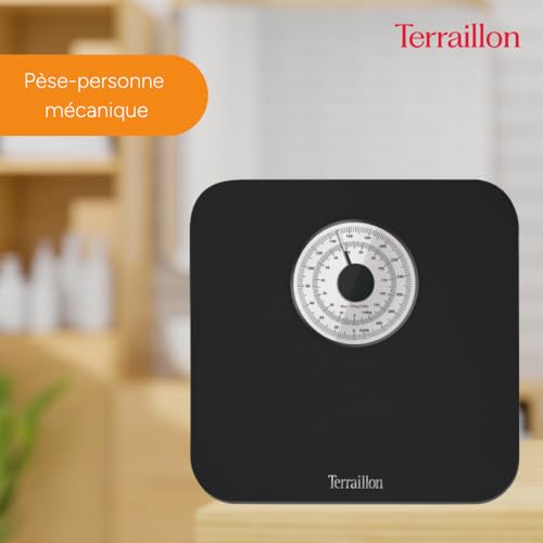 Terraillon - Nautic Noir Mechanical Bathroom Scale - Large Dial, 150kg Capacity