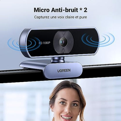 UGREEN - Full HD 1080P Webcam With Dual Microphones And 360° Rotation