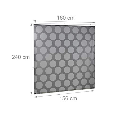 Relaxdays - Water-Repellent Shower Curtain, 160 x 240 cm, Grey