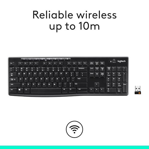 Logitech - K270 Wireless Keyboard, Full-Size, 2.4 GHz, Compatible with PC/Laptop