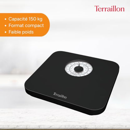 Terraillon - Nautic Noir Mechanical Bathroom Scale - Large Dial, 150kg Capacity