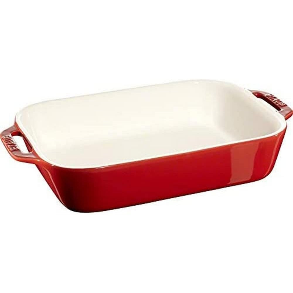 Staub - Ceramic Rectangular Baking Dish 10.5 x 7.5-Inch Cherry Red