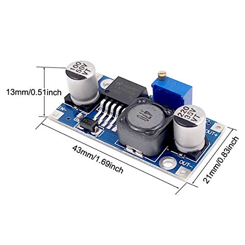 Pack of 10 BULVACK LM2596 DC-DC Buck Converter, Step Down Power Module, DIP Output 1.25V-30V 3A, Color 10, Weight 4.6 oz