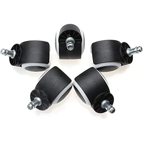 Lioons - Heavy Duty 2" Chair Casters, 360° Rotation, Quiet Rubber Wheels, 5 Pcs