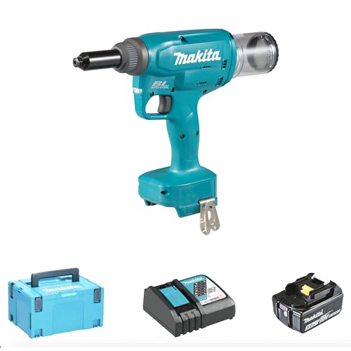 Makita - DRV250RTJ Rivet Tool 18V Li-Ion BL Ø 6.4mm (2 x 5.0Ah)