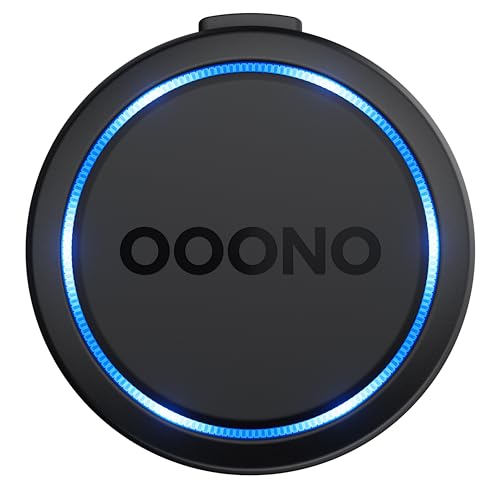 Alt Image Text: New model 2024 OOONO co-driver device designed to enhance traffic safety with features that warn of speed cameras and road hazards. It includes a rechargeable battery, LED indicator, and compatibility with CarPlay and Android Auto.