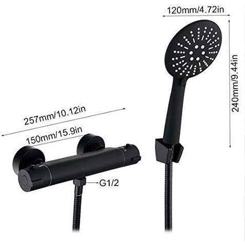 Rdgfbnhgnjdvfcvgvbb - Black Rainfall Shower Faucet Set With Hand Shower And Mixer