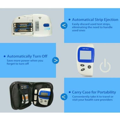 Sinocare - Diabetes Testing Kit Blood Sugar Monitor With Test Strips & Large Screen