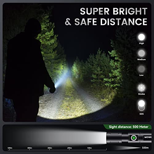 Mowetoo - Rechargeable 3500 Lumens Zoomable Flashlight for Outdoor Activities