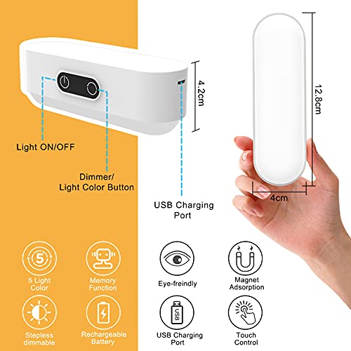 SOAIY - LED Dimmable Under Cabinet Light Bar with Built-in Battery and Magnet