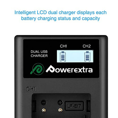 Powerextra - LP-E17 Batteries And USB Charger For Canon Cameras