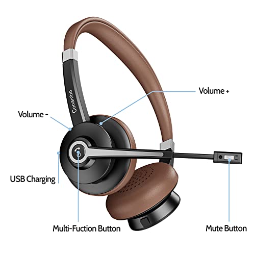 Vendor Name - Bluetooth Headset V5.0, Wireless Noise Cancelling Microphone & 25Hrs Playtime