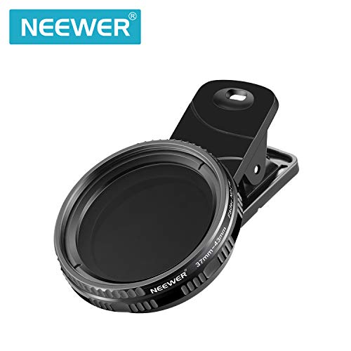 NEEWER - 37mm Clip-On ND2-ND400 Adjustable Phone Lens Filter Kit