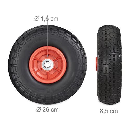 Relaxdays - Puncture-Proof Sack Truck Wheel with Solid Rubber Tires, 150 kg Capacity