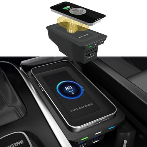 Image of a Hokiis car wireless charger mounted in a vehicle, showcasing its sleek design and direct plug-in feature for easy charging without messy cables.