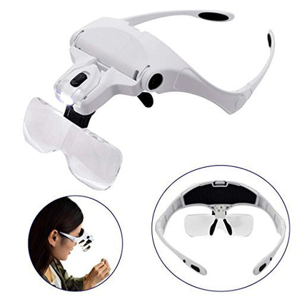 A&S Tool Shop - Head Magnifier With LED Lights And Interchangeable Lenses