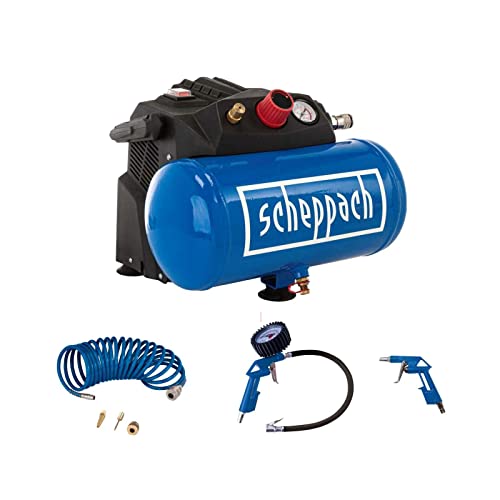 Air compressor with a 6-liter tank and 8-bar pressure capacity designed for various pneumatic applications