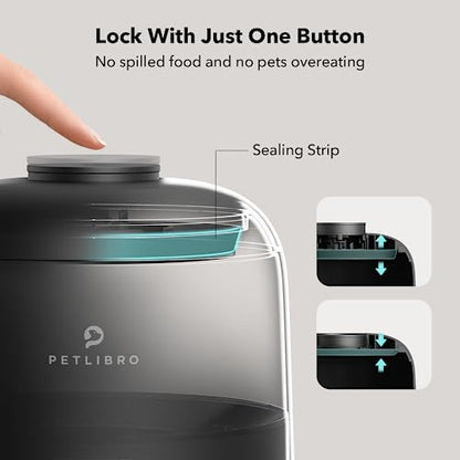 PETLIBRO - Automatic Cat Feeder with 180-Day Battery Life, 2L Capacity, Black