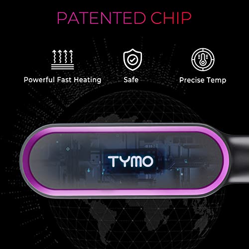 TYMO - Ring Hair Straightener Brush with 5 Temps & Fast Heating, Black