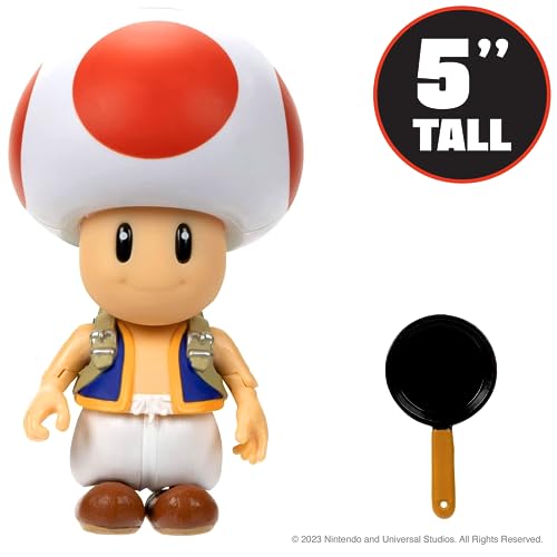 The Super Mario Bros. Movie - Toad 5" Action Figure with Frying Pan Accessory