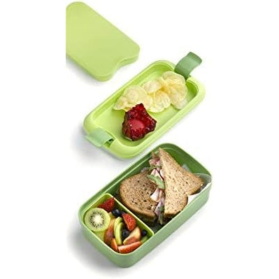 Curver - Lunch And Go Lunchbox With Cutlery, Green, 23.5 X 13.5 X 6.3 Cm