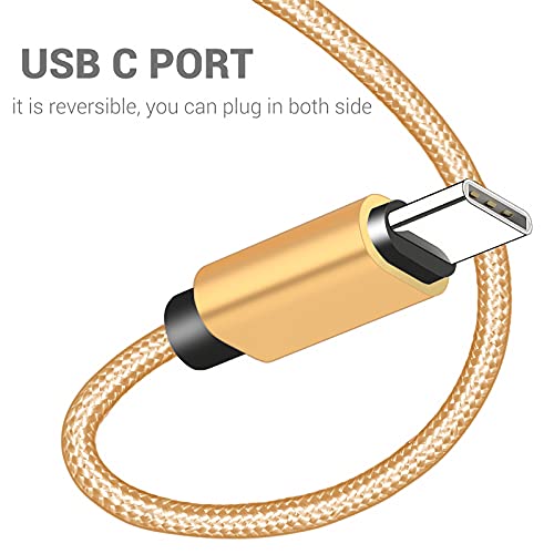 SUMPK - Short USB C Cable 20cm, 3A Fast Charging, Nylon Braided, 4 Packs