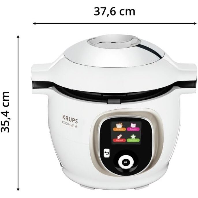 Krups - Cz7101 Cook4Me+ Multi Cooker, 1600W, 6L, White/Gray