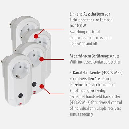 Brennenstuhl - Remote Control Set RC CE1 4001 Radio Socket Set