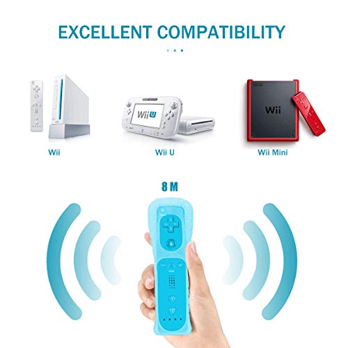 SogYupk - Wireless Wii Remote Controller with Silicone Case and Wrist Strap (Blue)