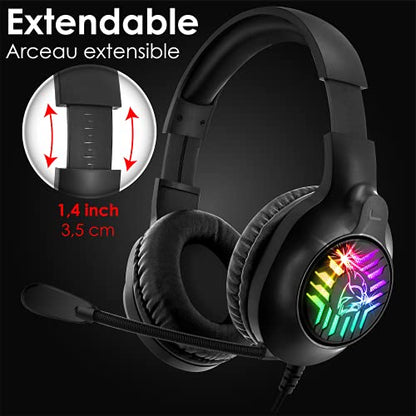 Empire Gaming - Dark Rainbow G-D20B RGB Gaming Headset - High Definition Sound