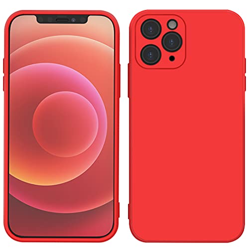 Red shockproof slim fit silicone TPU soft rubber case for iPhone 11 Pro Max designed for both boys and girls, featuring a protective bumper and measuring 6.5 inches.