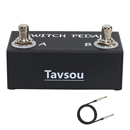 Tavsou dual switch pedal designed for guitar effect pedals featuring a TRS cable and momentary foot switch functionality