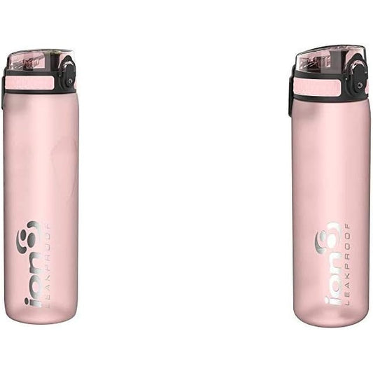 Ion8 - Leak Proof Sports Water Bottle, BPA Free, Rose, 1L/600ml