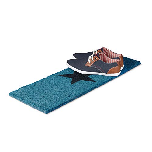 Relaxdays - Stars Coconut Fibre Doormat With Non-Slip Rubber Underside