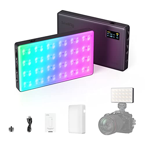 Portable RGB video light with 5000mAh battery providing 180 minutes of use at 7W output power, featuring adjustable color temperature from 2500 to 8500K and high color accuracy for content creators and photographers.