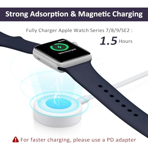 Vertebraid - Fast Charging USB C Watch Charger Cord For Apple Watch, 4.9ft