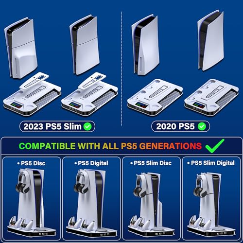 PS5 - Cooling Station With Controller Charger & USB Hubs For PS5 Slim/Standard