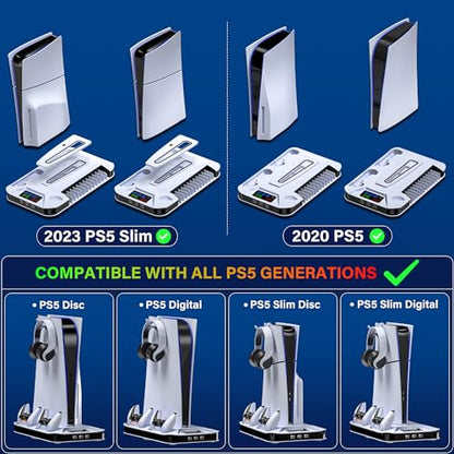 PS5 - Cooling Station With Controller Charger & USB Hubs For PS5 Slim/Standard